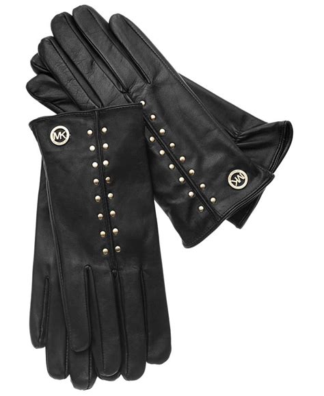 michael michael kors three button touchscreen leather gloves|MICHAEL Michael Kors Women's Three.